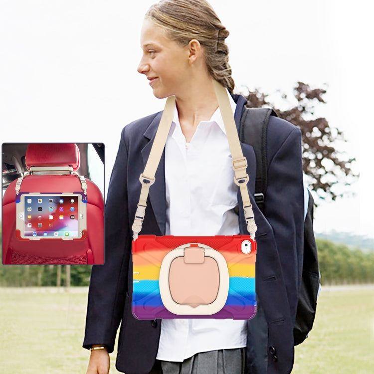 Silicone + PC Protective Case with Holder & Shoulder Strap For iPad mini 5 / 4(Rainbow Red) - iPad mini (2019) / mini 5 Cases by buy2fix | Online Shopping UK | buy2fix