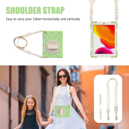 For iPad 10.2 2021 / 2020 / 2019 Pure Color Silicone + PC Protective Case with Holder & Shoulder Strap(Matcha Green) - iPad 10.2 Cases by buy2fix | Online Shopping UK | buy2fix