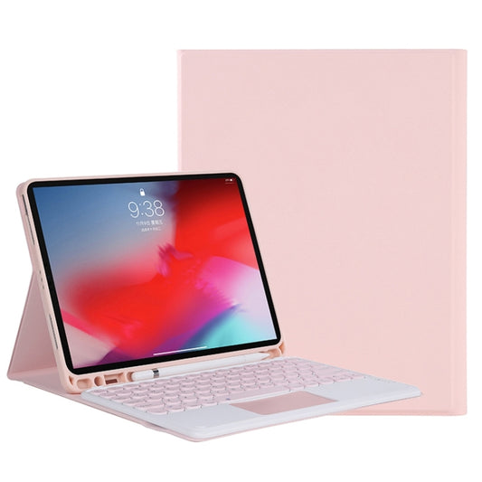YT11B-A 2021 Detachable Candy Color Skin Texture Round Keycap Bluetooth Keyboard Leather Tablet Case with Touch Control & Pen Slot & Stand For iPad Pro 11 2021 / Air4 / Air5 / Pro 11(Pink) - For iPad Pro by buy2fix | Online Shopping UK | buy2fix
