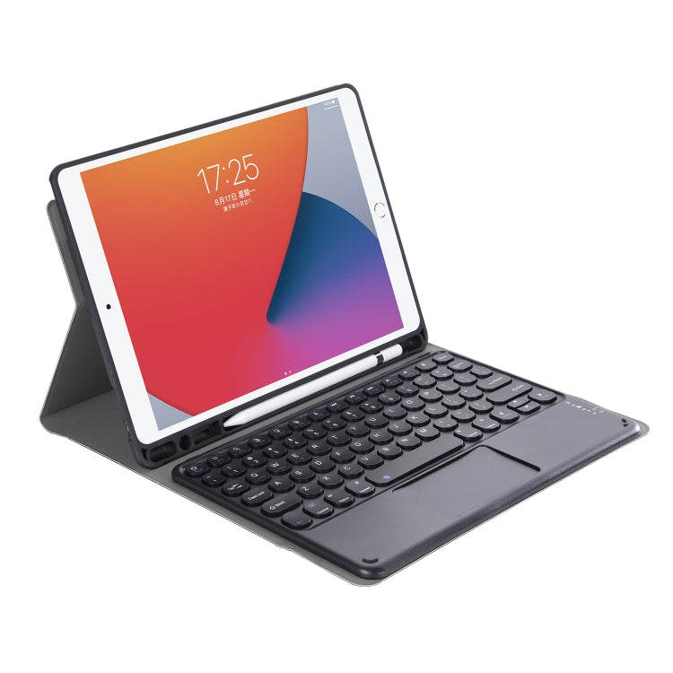 YA11B-A 2021 Detachable Lambskin Texture Round Keycap Bluetooth Keyboard Leather Tablet Case with Touch Control & Pen Slot & Stand For iPad Pro 11 2021 / Air4 / Air5 / Pro 11(Black) - For iPad Pro by buy2fix | Online Shopping UK | buy2fix