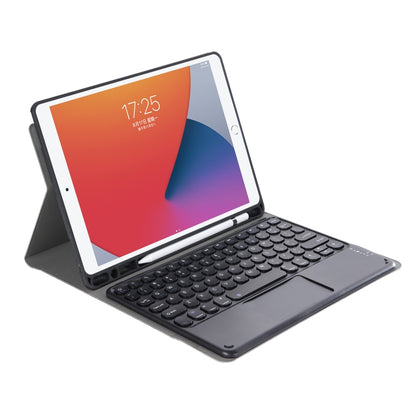 YA11B-A 2021 Detachable Lambskin Texture Round Keycap Bluetooth Keyboard Leather Tablet Case with Touch Control & Pen Slot & Stand For iPad Pro 11 2021 / Air4 / Air5 / Pro 11(Black) - For iPad Pro by buy2fix | Online Shopping UK | buy2fix