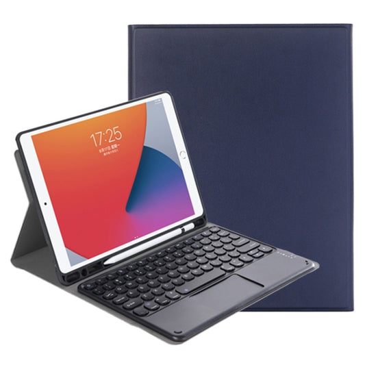 YA11B-A 2021 Detachable Lambskin Texture Round Keycap Bluetooth Keyboard Leather Tablet Case with Touch Control & Pen Slot & Stand For iPad Pro 11 2021 / Air4 / Air5 / Pro 11(Dark Blue) - For iPad Pro by buy2fix | Online Shopping UK | buy2fix