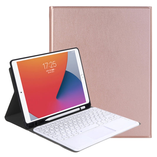 YA11B-A 2021 Detachable Lambskin Texture Round Keycap Bluetooth Keyboard Leather Tablet Case with Touch Control & Pen Slot & Stand For iPad Pro 11 2021 / Air4 / Air5 / Pro 11(Rose Gold) - For iPad Pro by buy2fix | Online Shopping UK | buy2fix