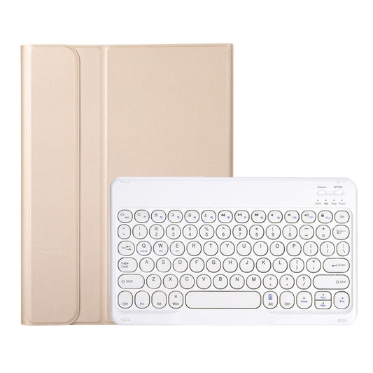 YA11B 2021 Detachable Lambskin Texture Round Keycap Bluetooth Keyboard Leather Tablet Case with Pen Slot & Stand For iPad Pro 11 2021 / Air4 / Air5 / Pro 11(Gold) - For iPad Pro by buy2fix | Online Shopping UK | buy2fix