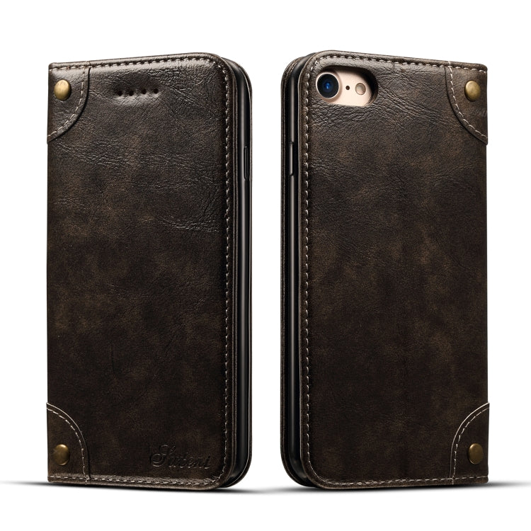 For iPhone SE 2022 / SE 2020 / 8 / 7 Baroque Simple Horizontal Flip Leather Case with Holder & Card Slots & Wallet(Black) - iPhone SE 2022 / 2020 / 8 / 7 Cases by buy2fix | Online Shopping UK | buy2fix