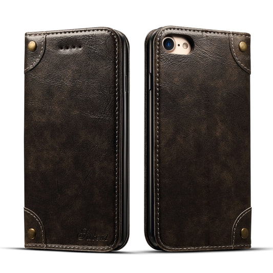 For iPhone SE 2022 / SE 2020 / 8 / 7 Baroque Simple Horizontal Flip Leather Case with Holder & Card Slots & Wallet(Black) - iPhone SE 2022 / 2020 / 8 / 7 Cases by buy2fix | Online Shopping UK | buy2fix