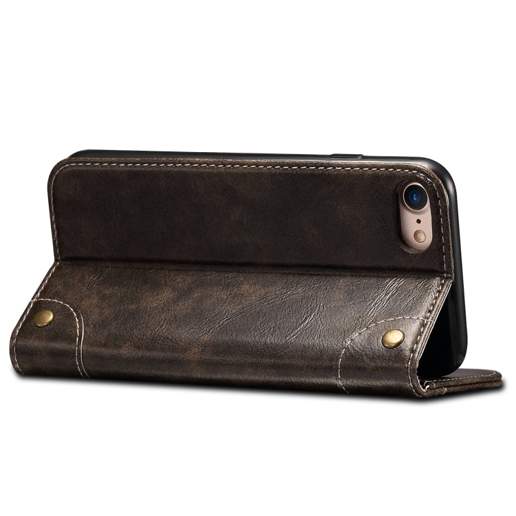 For iPhone SE 2022 / SE 2020 / 8 / 7 Baroque Simple Horizontal Flip Leather Case with Holder & Card Slots & Wallet(Black) - iPhone SE 2022 / 2020 / 8 / 7 Cases by buy2fix | Online Shopping UK | buy2fix