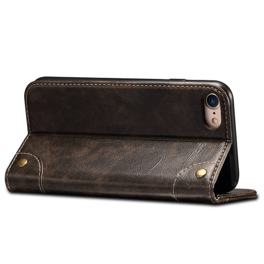 For iPhone SE 2022 / SE 2020 / 8 / 7 Baroque Simple Horizontal Flip Leather Case with Holder & Card Slots & Wallet(Black) - iPhone SE 2022 / 2020 / 8 / 7 Cases by buy2fix | Online Shopping UK | buy2fix