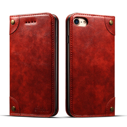 For iPhone SE 2022 / SE 2020 / 8 / 7 Baroque Simple Horizontal Flip Leather Case with Holder & Card Slots & Wallet(Red) - iPhone SE 2022 / 2020 / 8 / 7 Cases by buy2fix | Online Shopping UK | buy2fix