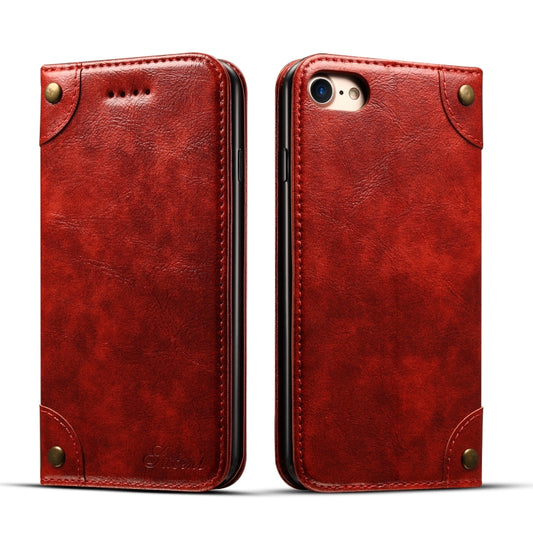 For iPhone SE 2022 / SE 2020 / 8 / 7 Baroque Simple Horizontal Flip Leather Case with Holder & Card Slots & Wallet(Red) - iPhone SE 2022 / 2020 / 8 / 7 Cases by buy2fix | Online Shopping UK | buy2fix