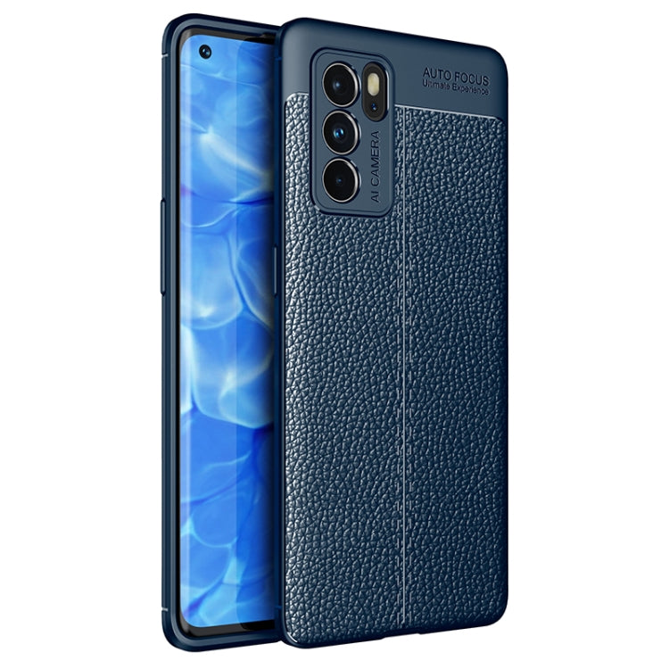 For OPPO Reno6 Pro 5G Litchi Texture TPU Shockproof Case(Blue) by buy2fix
