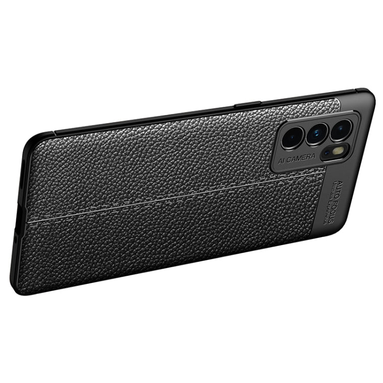 For OPPO Reno6 Pro 5G Litchi Texture TPU Shockproof Case(Blue) by buy2fix