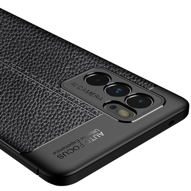 For OPPO Reno6 Pro 5G Litchi Texture TPU Shockproof Case(Blue) by buy2fix