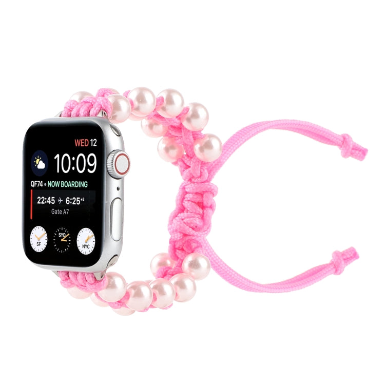 Umbrella Rope Bead Nylon Watch Band For Apple Watch Ultra 49mm&Watch Ultra 2 49mm / Series 9&8&7 45mm / SE 3&SE 2&6&SE&5&4 44mm / 3&2&1 42mm(Pink) by buy2fix