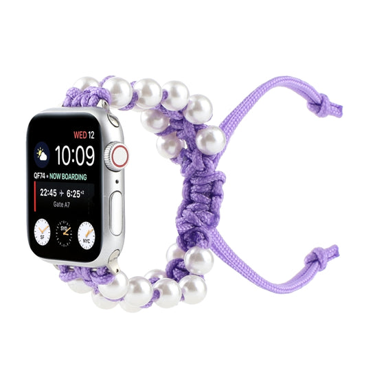 Umbrella Rope Bead Nylon Watch Band For Apple Watch Ultra 49mm&Watch Ultra 2 49mm / Series 9&8&7 45mm / SE 3&SE 2&6&SE&5&4 44mm / 3&2&1 42mm(Purple) by buy2fix