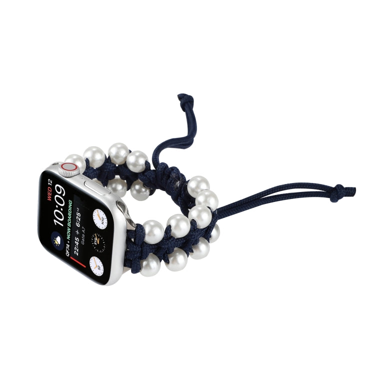 Umbrella Rope Bead Nylon Watch Band For Apple Watch Ultra 49mm&Watch Ultra 2 49mm / Series 9&8&7 45mm / SE 3&SE 2&6&SE&5&4 44mm / 3&2&1 42mm(Blue) by buy2fix