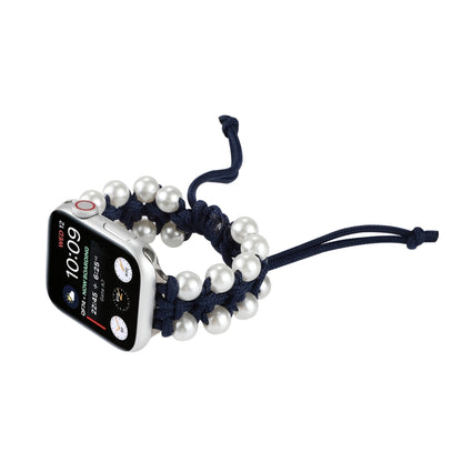 Umbrella Rope Bead Nylon Watch Band For Apple Watch Ultra 49mm&Watch Ultra 2 49mm / Series 9&8&7 45mm / SE 3&SE 2&6&SE&5&4 44mm / 3&2&1 42mm(Blue) by buy2fix