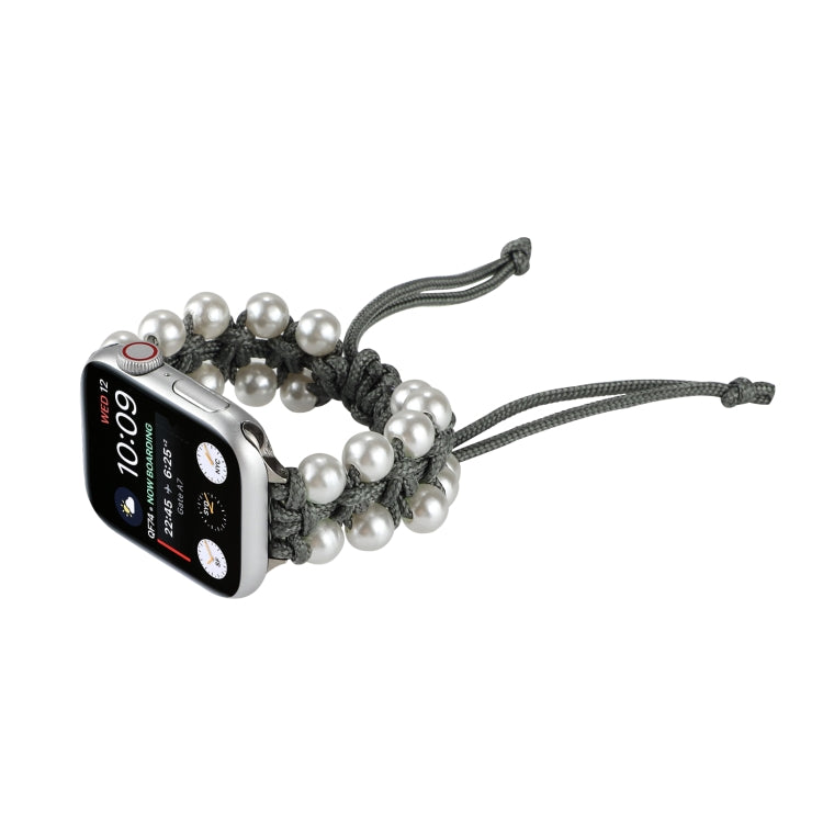 Umbrella Rope Bead Nylon Watch Band For Apple Watch Ultra 49mm&Watch Ultra 2 49mm / Series 9&8&7 45mm / SE 3&SE 2&6&SE&5&4 44mm / 3&2&1 42mm(Gray) by buy2fix