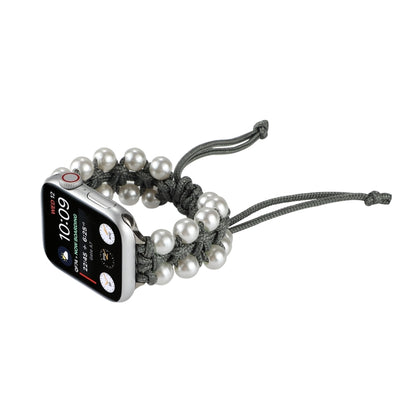 Umbrella Rope Bead Nylon Watch Band For Apple Watch Ultra 49mm&Watch Ultra 2 49mm / Series 9&8&7 45mm / SE 3&SE 2&6&SE&5&4 44mm / 3&2&1 42mm(Gray) by buy2fix