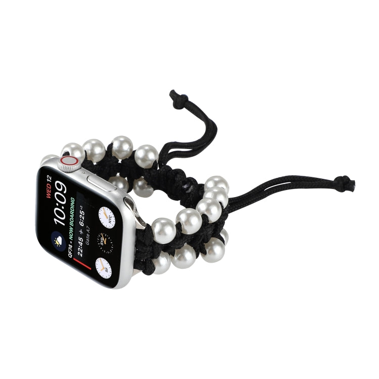 Umbrella Rope Bead Nylon Watch Band For Apple Watch Ultra 49mm&Watch Ultra 2 49mm / Series 9&8&7 45mm / SE 3&SE 2&6&SE&5&4 44mm / 3&2&1 42mm(Black) by buy2fix