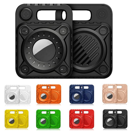 Punk Armor Anti-scratch Shockproof TPU Protective Cover Case with Keychain Hook Loop for AirTag(Black) - Key Chain Series by MOMAX | Online Shopping UK | buy2fix