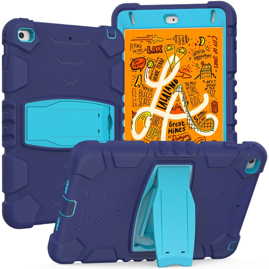 3-Layer Protection Screen Frame + PC + Silicone Shockproof Combination Case with Holder For iPad mini 5 / 4(NavyBlue + Blue) - iPad mini (2019) / mini 5 Cases by buy2fix | Online Shopping UK | buy2fix