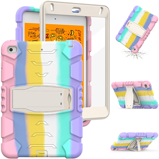 3-Layer Protection Screen Frame + PC + Silicone Shockproof Combination Case with Holder For iPad mini 5 / 4(Colorful Pink) - iPad mini (2019) / mini 5 Cases by buy2fix | Online Shopping UK | buy2fix