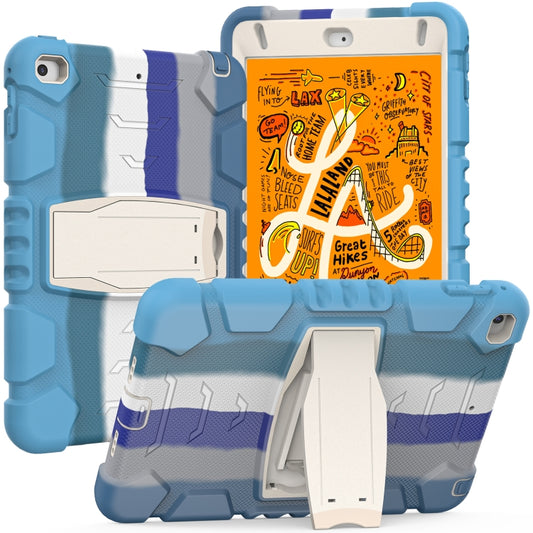 3-Layer Protection Screen Frame + PC + Silicone Shockproof Combination Case with Holder For iPad mini 5 / 4(Colorful Blue) - iPad mini (2019) / mini 5 Cases by buy2fix | Online Shopping UK | buy2fix