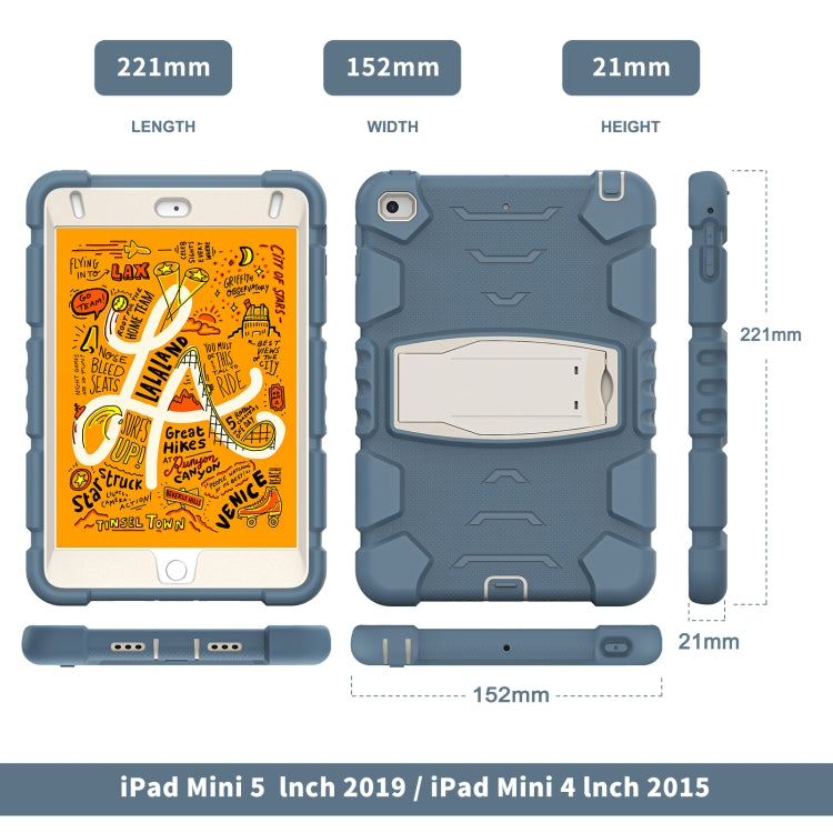 3-Layer Protection Screen Frame + PC + Silicone Shockproof Combination Case with Holder For iPad mini 5 / 4(Cornflower Blue) - iPad mini (2019) / mini 5 Cases by buy2fix | Online Shopping UK | buy2fix