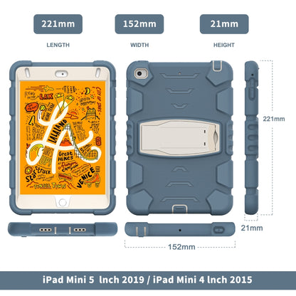 3-Layer Protection Screen Frame + PC + Silicone Shockproof Combination Case with Holder For iPad mini 5 / 4(Cornflower Blue) - iPad mini (2019) / mini 5 Cases by buy2fix | Online Shopping UK | buy2fix