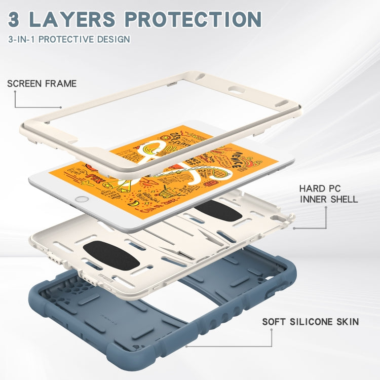 3-Layer Protection Screen Frame + PC + Silicone Shockproof Combination Case with Holder For iPad mini 5 / 4(Cornflower Blue) - iPad mini (2019) / mini 5 Cases by buy2fix | Online Shopping UK | buy2fix