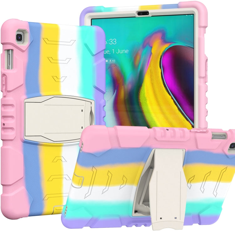 3-Layer Protection Screen Frame + PC + Silicone Shockproof Combination Case with Holder For Samsung Galaxy Tab S5e T720(Colorful Pink) - Tab S5E 10.5 T720 / T725 by buy2fix | Online Shopping UK | buy2fix