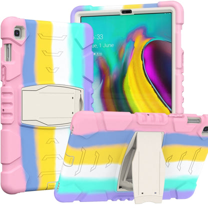 3-Layer Protection Screen Frame + PC + Silicone Shockproof Combination Case with Holder For Samsung Galaxy Tab S5e T720(Colorful Pink) - Tab S5E 10.5 T720 / T725 by buy2fix | Online Shopping UK | buy2fix