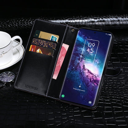 For TCL 20 Pro 5G idewei Crocodile Texture Horizontal Flip Leather Case with Holder & Card Slots & Wallet(Black) - TCL by idewei | Online Shopping UK | buy2fix