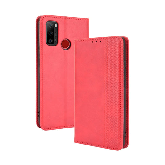 For Ulefone Note 10 Magnetic Buckle Retro Crazy Horse Texture Horizontal Flip Leather Case with Holder & Card Slots & Photo Frame(Red) by buy2fix