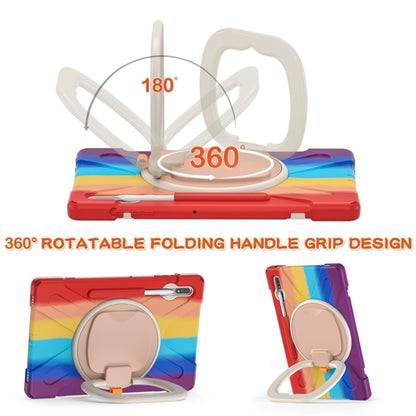 For Samsung Galaxy Tab S8+ / Tab S8 Plus / Tab S7 FE / Tab S7+ T970/T975 Silicone + PC Protective Case with Holder & Shoulder Strap(Colorful Red) by buy2fix