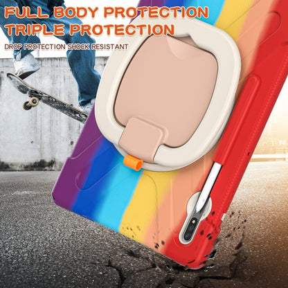 For Samsung Galaxy Tab S8+ / Tab S8 Plus / Tab S7 FE / Tab S7+ T970/T975 Silicone + PC Protective Case with Holder & Shoulder Strap(Colorful Red) by buy2fix
