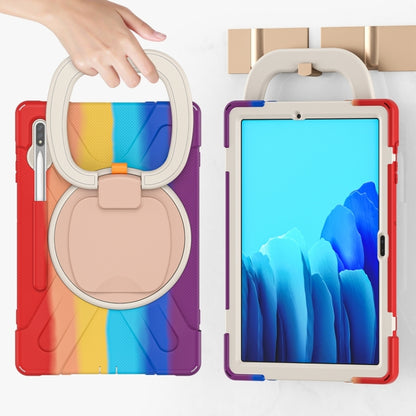 For Samsung Galaxy Tab S8+ / Tab S8 Plus / Tab S7 FE / Tab S7+ T970/T975 Silicone + PC Protective Case with Holder & Shoulder Strap(Colorful Red) by buy2fix