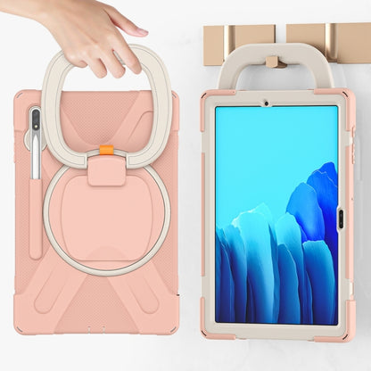 For Samsung Galaxy Tab S8+ / Tab S8 Plus / Tab S7 FE / Tab S7+ T970/T975 Silicone + PC Protective Case with Holder & Shoulder Strap(Rose Gold) by buy2fix