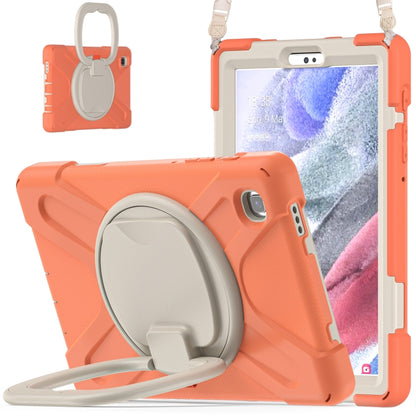 For Samsung Galaxy Tab A7 Lite T220 / T225 Silicone + PC Protective Case with Holder & Shoulder Strap(Coral Orange) - Tab A7 Lite T220 / T225 by buy2fix | Online Shopping UK | buy2fix