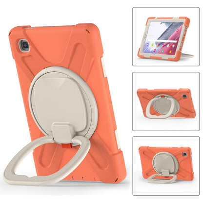 For Samsung Galaxy Tab A7 Lite T220 / T225 Silicone + PC Protective Case with Holder & Shoulder Strap(Coral Orange) - Tab A7 Lite T220 / T225 by buy2fix | Online Shopping UK | buy2fix