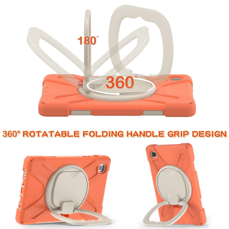 For Samsung Galaxy Tab A7 Lite T220 / T225 Silicone + PC Protective Case with Holder & Shoulder Strap(Coral Orange) - Tab A7 Lite T220 / T225 by buy2fix | Online Shopping UK | buy2fix