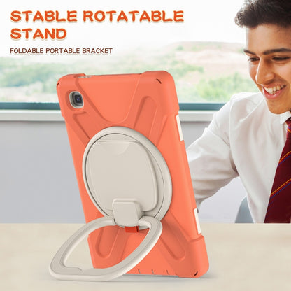 For Samsung Galaxy Tab A7 Lite T220 / T225 Silicone + PC Protective Case with Holder & Shoulder Strap(Coral Orange) - Tab A7 Lite T220 / T225 by buy2fix | Online Shopping UK | buy2fix