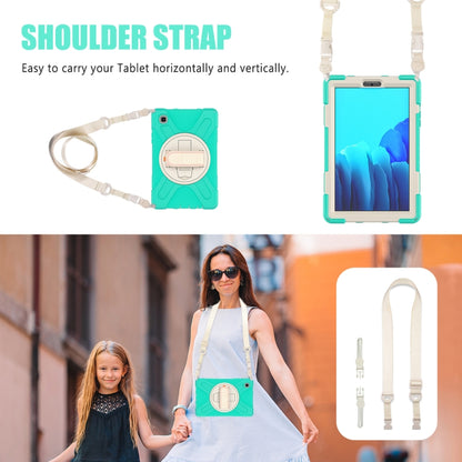 For Samsung Galaxy Tab A7 Lite T220 / T225 Silicone + PC Protective Case with Holder & Shoulder Strap(Mint Green) - Tab A7 Lite T220 / T225 by buy2fix | Online Shopping UK | buy2fix