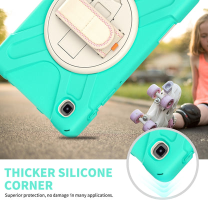 For Samsung Galaxy Tab A7 Lite T220 / T225 Silicone + PC Protective Case with Holder & Shoulder Strap(Mint Green) - Tab A7 Lite T220 / T225 by buy2fix | Online Shopping UK | buy2fix