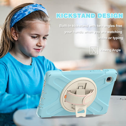 For Samsung Galaxy Tab A7 Lite T220 / T225 Silicone + PC Protective Case with Holder & Shoulder Strap(Ice Blue) - Tab A7 Lite T220 / T225 by buy2fix | Online Shopping UK | buy2fix