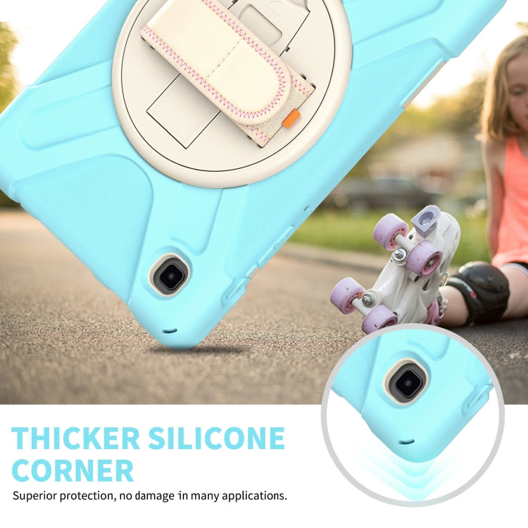 For Samsung Galaxy Tab A7 Lite T220 / T225 Silicone + PC Protective Case with Holder & Shoulder Strap(Ice Blue) - Tab A7 Lite T220 / T225 by buy2fix | Online Shopping UK | buy2fix