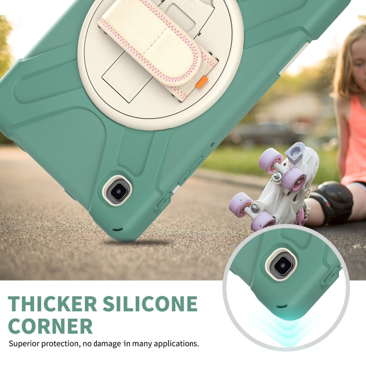 For Samsung Galaxy Tab A7 Lite T220 / T225 Silicone + PC Protective Case with Holder & Shoulder Strap(Emerald Green) - Tab A7 Lite T220 / T225 by buy2fix | Online Shopping UK | buy2fix