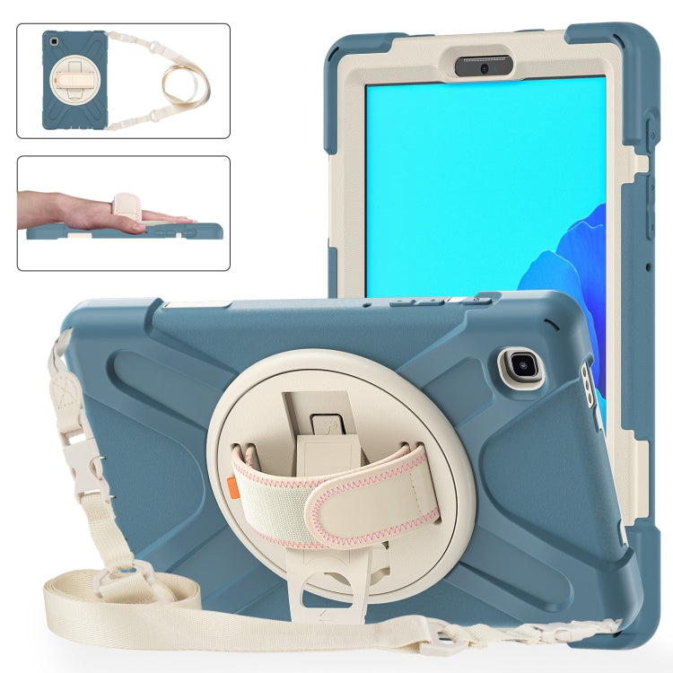For Samsung Galaxy Tab A7 Lite T220 / T225 Silicone + PC Protective Case with Holder & Shoulder Strap(Cornflower Blue) - Tab A7 Lite T220 / T225 by buy2fix | Online Shopping UK | buy2fix