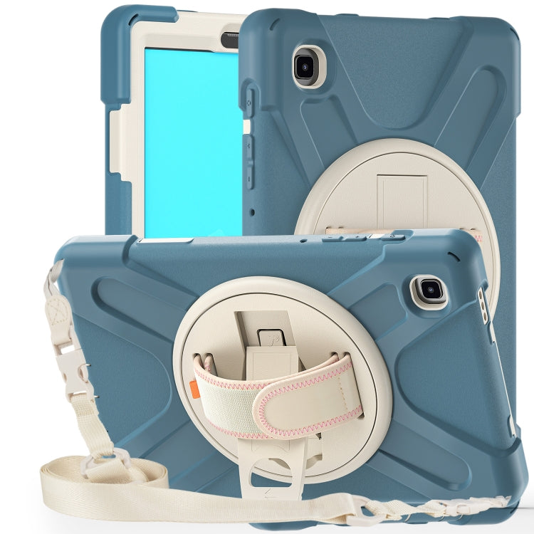 For Samsung Galaxy Tab A7 Lite T220 / T225 Silicone + PC Protective Case with Holder & Shoulder Strap(Cornflower Blue) - Tab A7 Lite T220 / T225 by buy2fix | Online Shopping UK | buy2fix